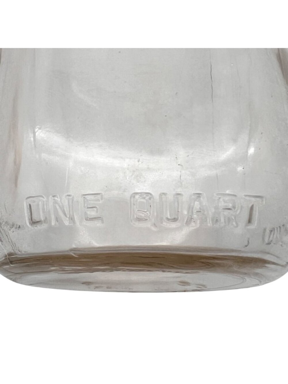Vintage Clear Duraglas Glass Milk Bottle One Quart 32 oz. Embossed Details 9" - Picture 7 of 12